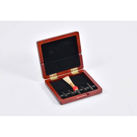 5-place reed box with red-brown mandrels